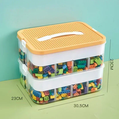 Transparent Grid Lego-Compatible Storage Adjustable Building Block Lego Storage Box Toy Organizer Box Container Toy Organizers