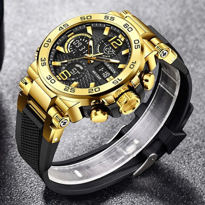 FOXBOX Men’s Luxury Chronograph Watch – Waterproof Sport Diver & Business Timepiece with Gift Box