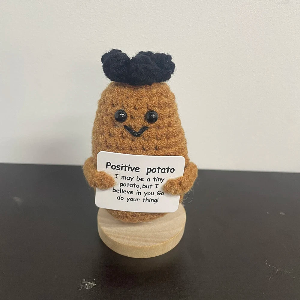 Handmade Yarn Potato Doll – Cute Knitted Plush Decoration for Home, Office, or Gifts