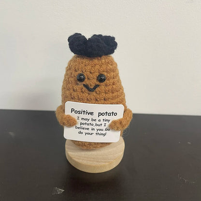 Handmade Yarn Potato Doll – Cute Knitted Plush Decoration for Home, Office, or Gifts