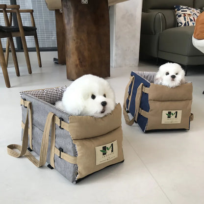 Portable Dog Car Seat for Small Pets – Center Console Booster with Detachable, Washable Design