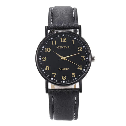 Men’s Luxury Quartz Watch – Leather Strap, Stainless Steel Dial, Casual Fashion Timepiece