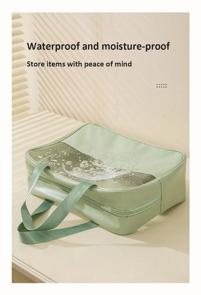 Matte Translucent Travel Toiletry Bag – Unisex Makeup & Cosmetic Organizer with Handle