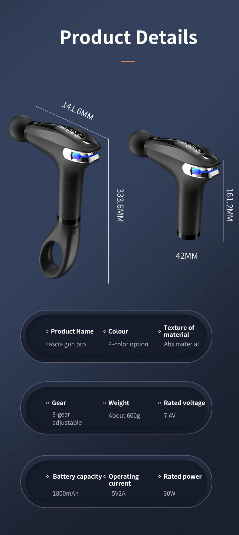 Mini Muscle Massage Gun – Deep Tissue Handheld Percussion Massager for Back, Neck, Legs, & Body
