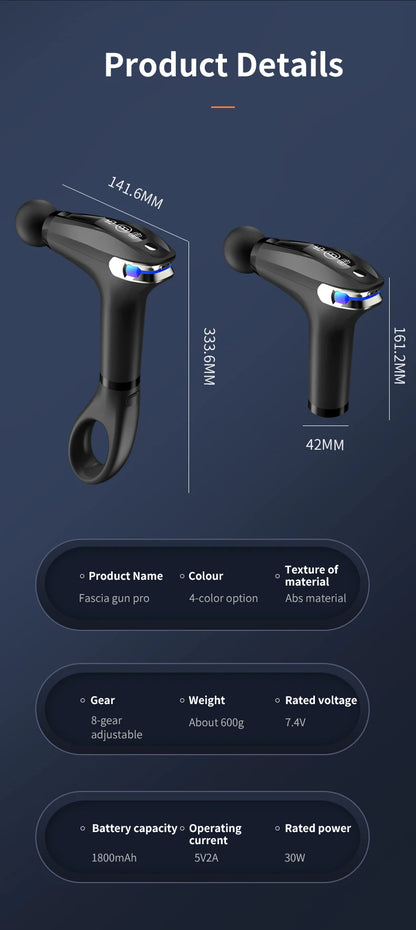Mini Muscle Massage Gun – Deep Tissue Handheld Percussion Massager for Back, Neck, Legs, & Body