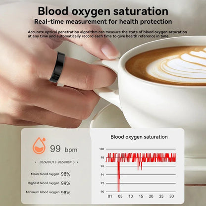 SR08 Smart Ring – 2025 Bluetooth Health Tracker with Sleep, Heart Rate & Activity Monitoring (Unisex)