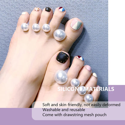 8Pcs Silicone Toe Separators – Soft Reusable Spacers for Pedicure & Nail Polish