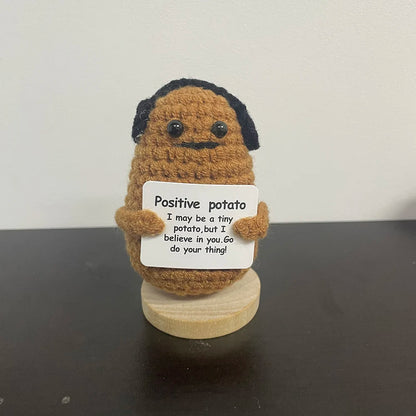 Handmade Yarn Potato Doll – Cute Knitted Plush Decoration for Home, Office, or Gifts
