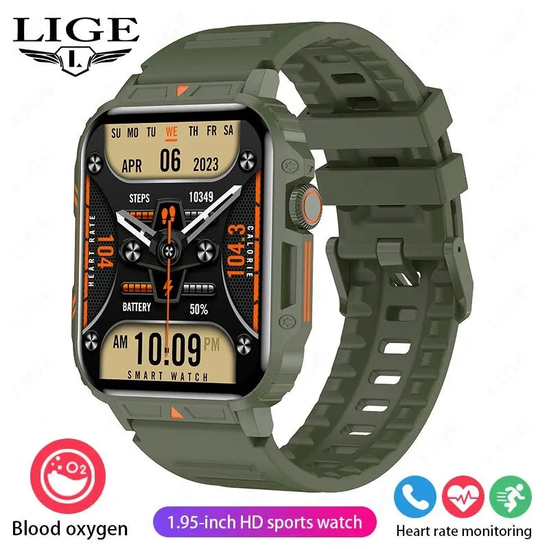 LIGE Smartwatch 1.95" – Waterproof Fitness & Health Tracker for Men & Women | IP68, Heart Rate, Sleep & Sport Modes