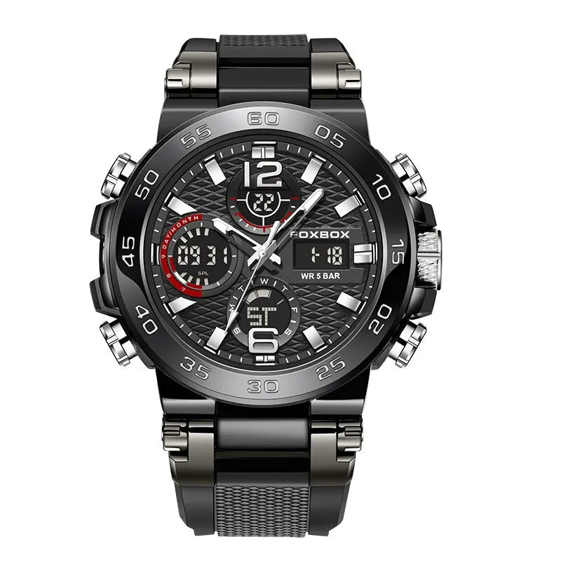 FOXBOX Men’s Luxury Chronograph Watch – Waterproof Sport Diver & Business Timepiece with Gift Box