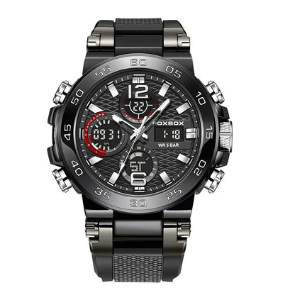 FOXBOX Men’s Luxury Chronograph Watch – Waterproof Sport Diver & Business Timepiece with Gift Box