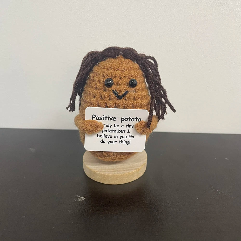 Handmade Yarn Potato Doll – Cute Knitted Plush Decoration for Home, Office, or Gifts