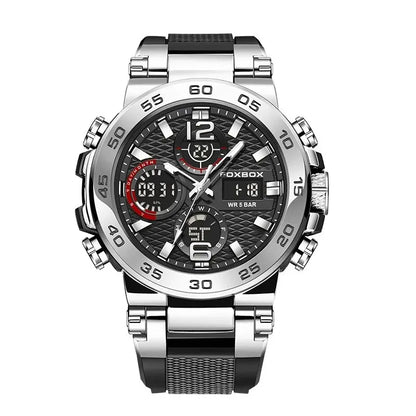FOXBOX Men’s Luxury Chronograph Watch – Waterproof Sport Diver & Business Timepiece with Gift Box