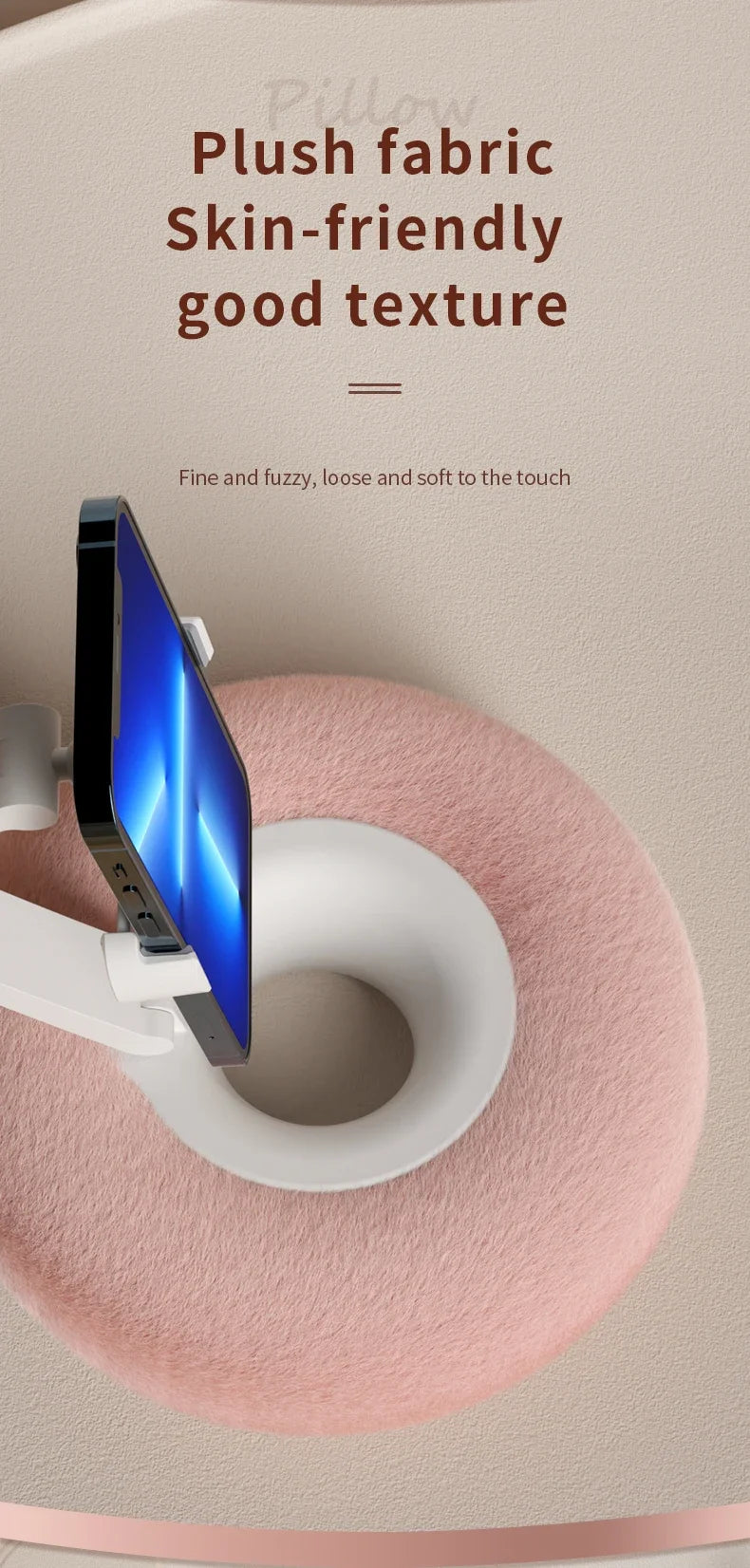 Creative Pillow Phone Holder – 360° Rotating Lazy Stand for Bed or Desk