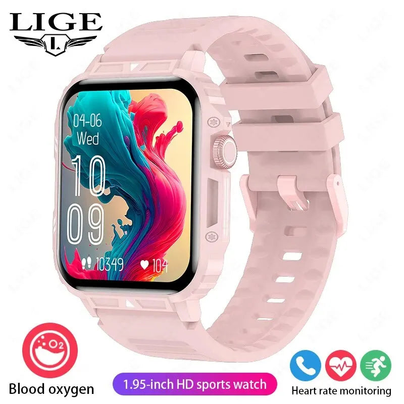 LIGE Smartwatch 1.95" – Waterproof Fitness & Health Tracker for Men & Women | IP68, Heart Rate, Sleep & Sport Modes
