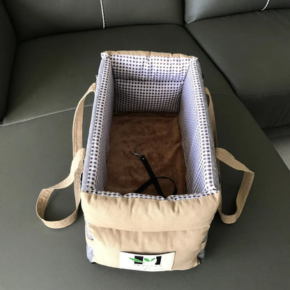 Portable Dog Car Seat for Small Pets – Center Console Booster with Detachable, Washable Design