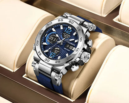 FOXBOX Men’s Luxury Chronograph Watch – Waterproof Sport Diver & Business Timepiece with Gift Box