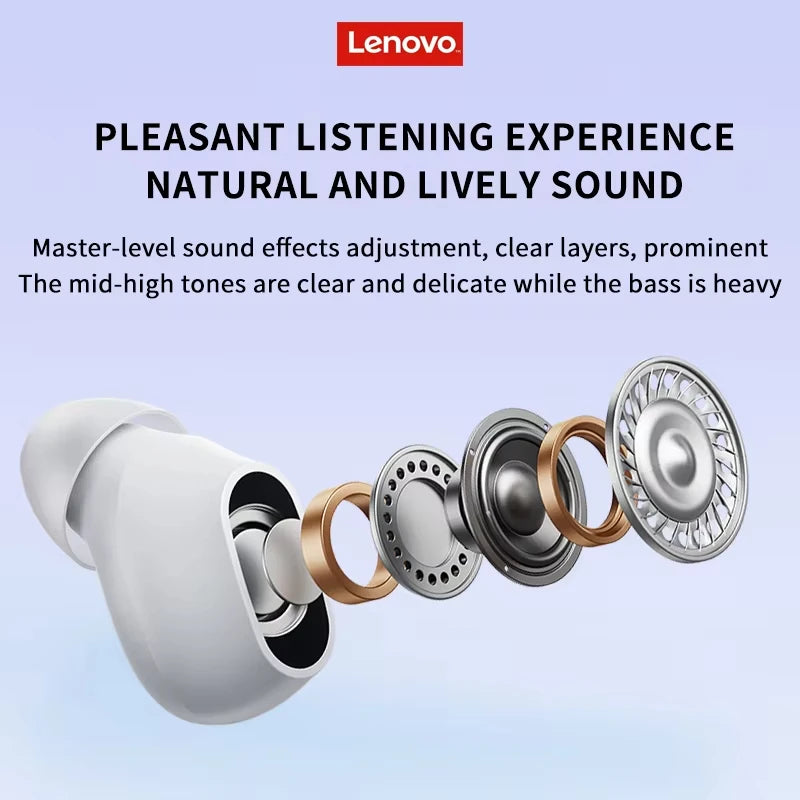 Lenovo XT62 Wireless Earbuds – Bluetooth 5.3 HiFi Sound, Noise Reduction, Mic & Touch Control