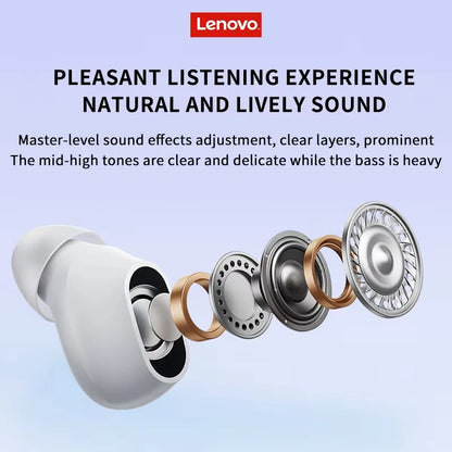 Lenovo XT62 Wireless Earbuds – Bluetooth 5.3 HiFi Sound, Noise Reduction, Mic & Touch Control
