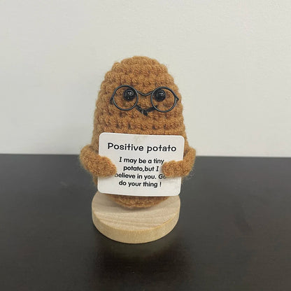 Handmade Yarn Potato Doll – Cute Knitted Plush Decoration for Home, Office, or Gifts