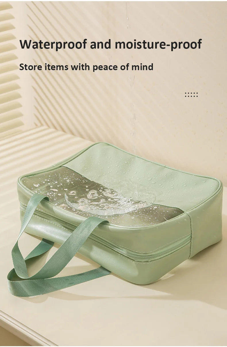 Matte Translucent Travel Toiletry Bag – Unisex Makeup & Cosmetic Organizer with Handle