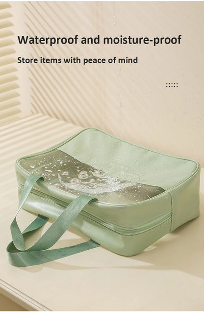 Matte Translucent Travel Toiletry Bag – Unisex Makeup & Cosmetic Organizer with Handle