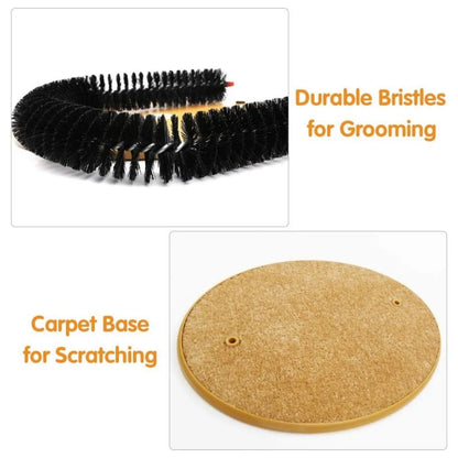 Cat Arch Toy with Massage Brush & Hanging Plush Mice – Grooming & Scratching Mat Combo