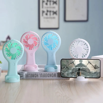 Mini USB Fan – 3-Speed Rechargeable Silent Desk Fan with Base
