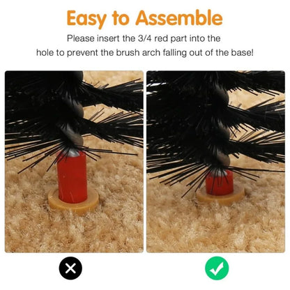 Cat Arch Toy with Massage Brush & Hanging Plush Mice – Grooming & Scratching Mat Combo