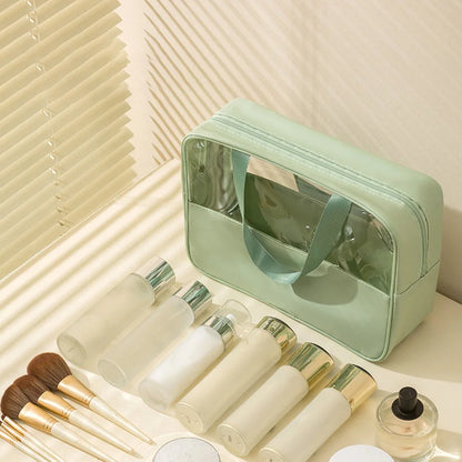 Matte Translucent Travel Toiletry Bag – Unisex Makeup & Cosmetic Organizer with Handle