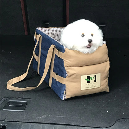 Portable Dog Car Seat for Small Pets – Center Console Booster with Detachable, Washable Design