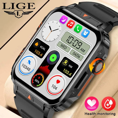 LIGE Smartwatch 1.95" – Waterproof Fitness & Health Tracker for Men & Women | IP68, Heart Rate, Sleep & Sport Modes