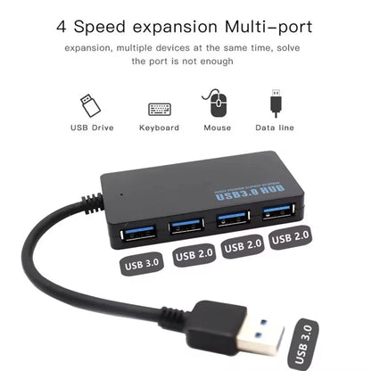 4-Port USB Splitter – USB 3.0 Multi-Hub Adapter for Windows & Mac