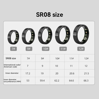SR08 Smart Ring – 2025 Bluetooth Health Tracker with Sleep, Heart Rate & Activity Monitoring (Unisex)