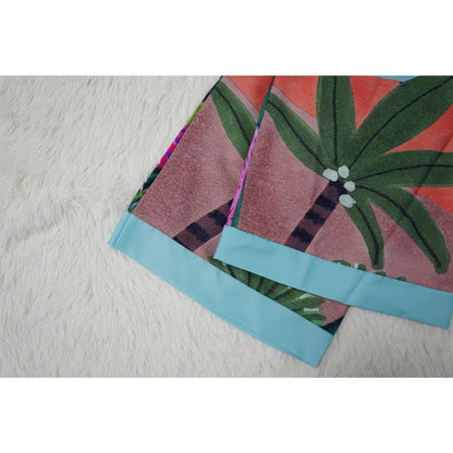 New Elegant Japanese Kimono Robe with Obi – Floral Print Silk Yukata Pajamas for Women