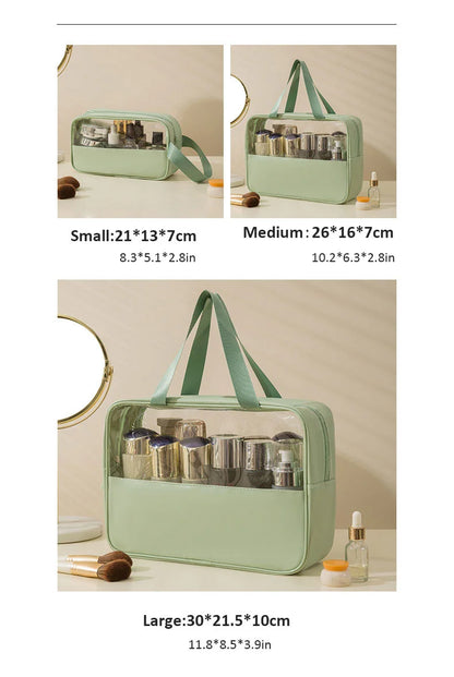 Matte Translucent Travel Toiletry Bag – Unisex Makeup & Cosmetic Organizer with Handle