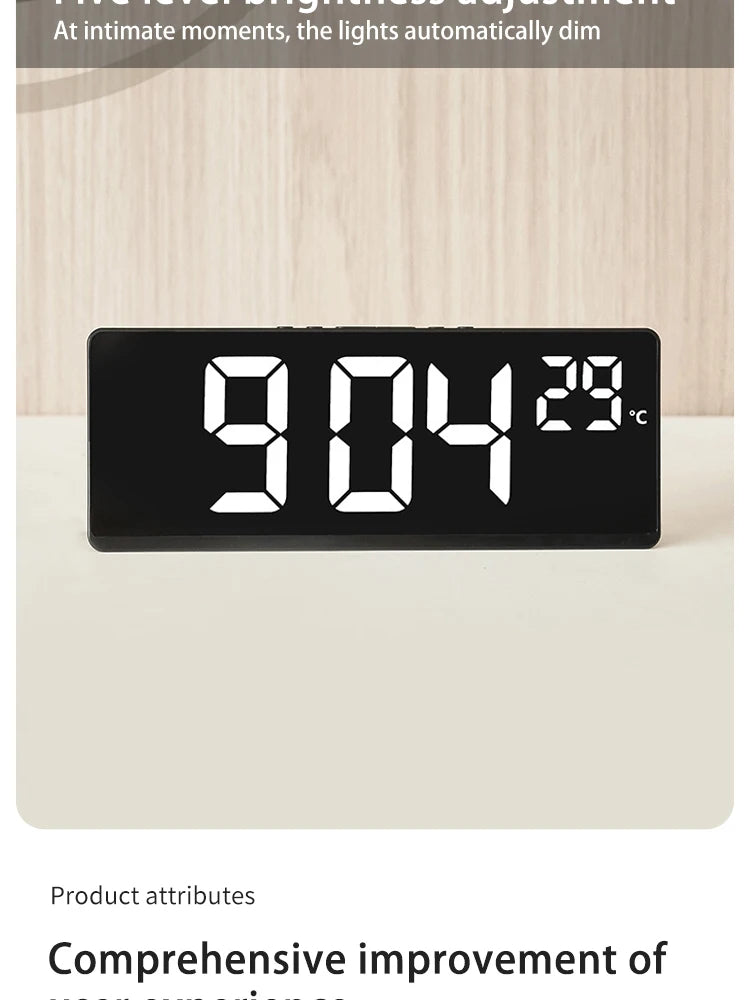LED Digital Alarm Clock – Sleek Desktop Clock with Large Display & Multi-Function Features