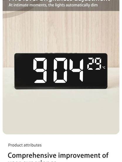 LED Digital Alarm Clock – Sleek Desktop Clock with Large Display & Multi-Function Features