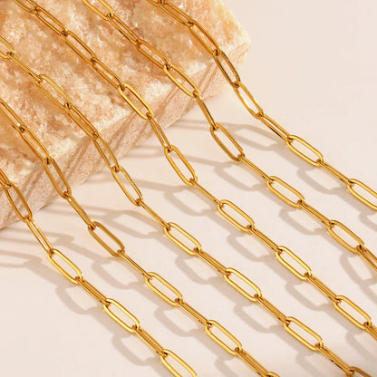 Minimalist Gold Chain Necklace & Chunky Paperclip Bracelet – Waterproof Stainless Steel Jewelry Gift