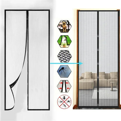 Magnetic Mesh Door Curtain – Anti-Mosquito Insect Screen with Auto-Closing Magnets