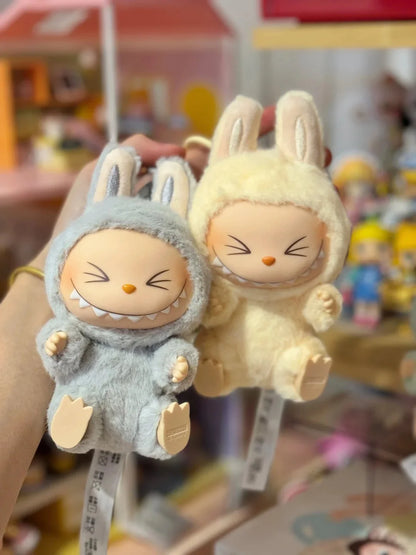 Labubu The Monsters Sit-Down Party First and Second Generation Series Vinyl Keychain Pendant Plush Dolls Replica Birthday Gift
