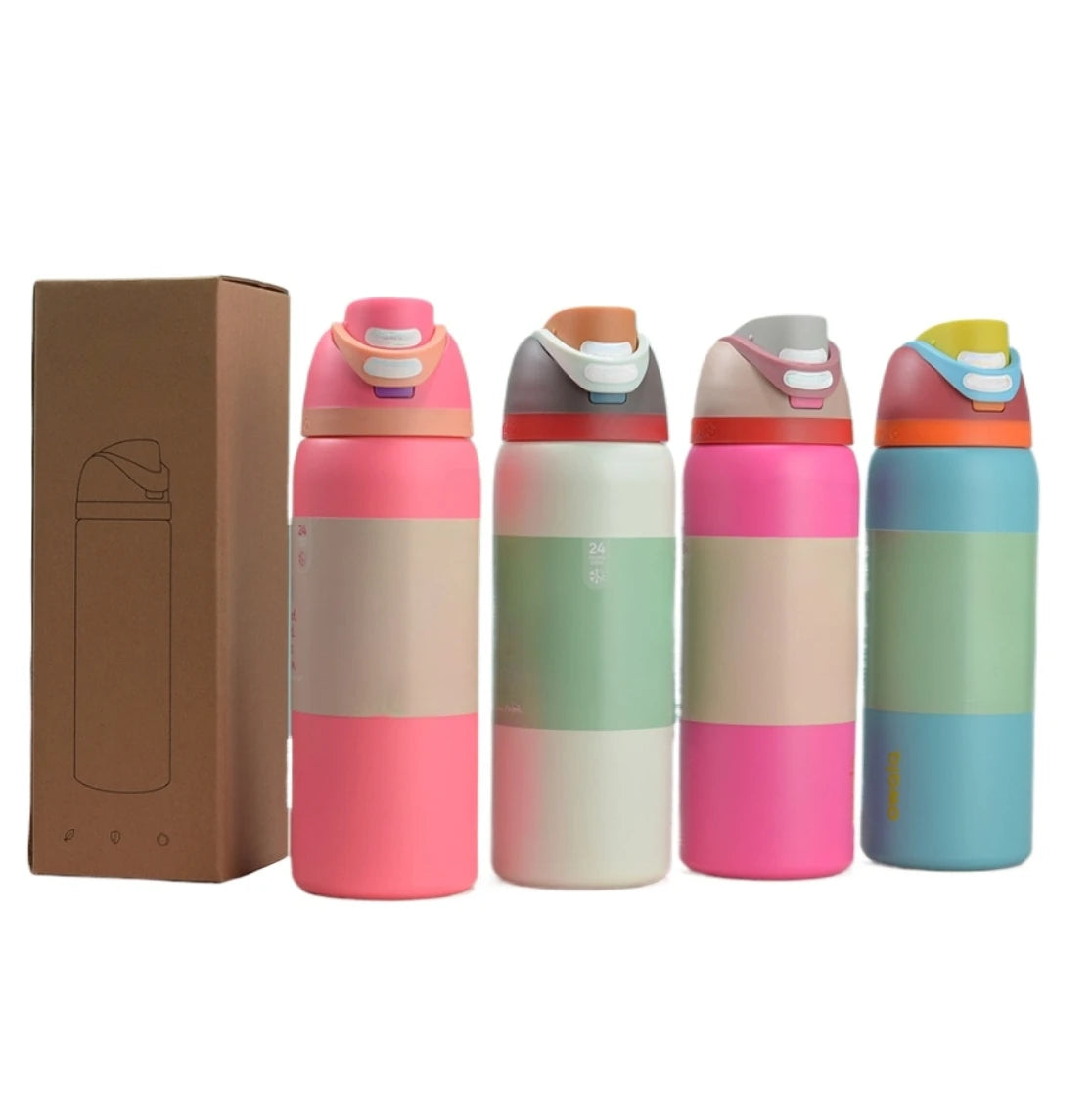 32oz Stainless Steel Sports Thermos Bottle – Outdoor Vacuum Kettle with Handle & Suction Lid