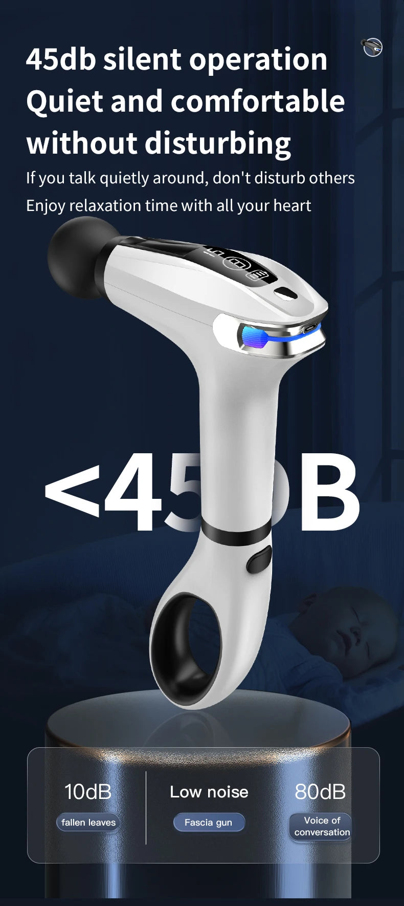 Mini Handheld Percussion Massage Gun – Portable Electric Muscle Massager for Neck, Back, and Legs