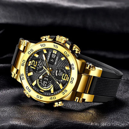 FOXBOX Men’s Luxury Chronograph Watch – Waterproof Sport Diver & Business Timepiece with Gift Box