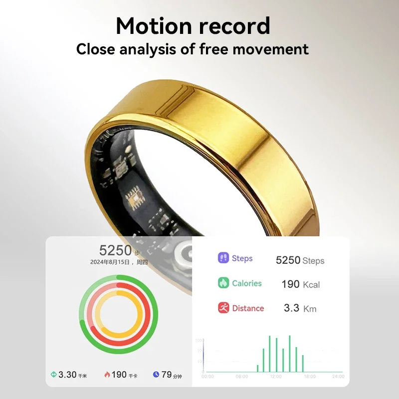 SR08 Smart Ring – 2025 Bluetooth Health Tracker with Sleep, Heart Rate & Activity Monitoring (Unisex)