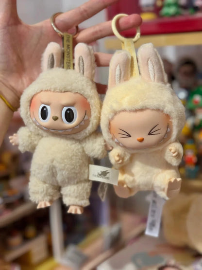 Labubu The Monsters Sit-Down Party First and Second Generation Series Vinyl Keychain Pendant Plush Dolls Replica Birthday Gift