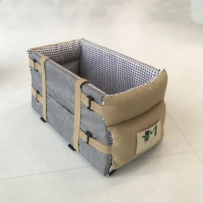 Portable Dog Car Seat for Small Pets – Center Console Booster with Detachable, Washable Design