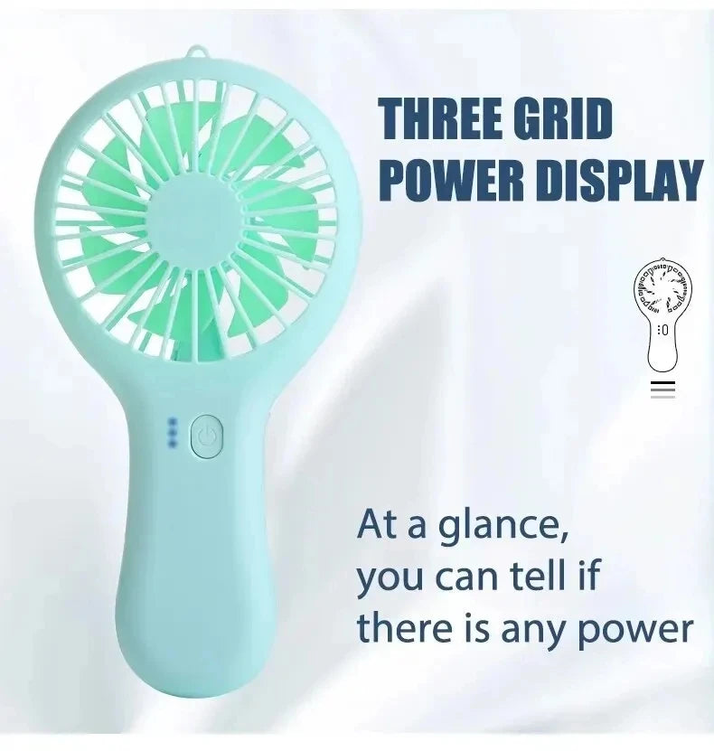 Mini USB Fan – 3-Speed Rechargeable Silent Desk Fan with Base