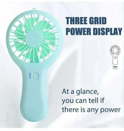 Mini USB Fan – 3-Speed Rechargeable Silent Desk Fan with Base