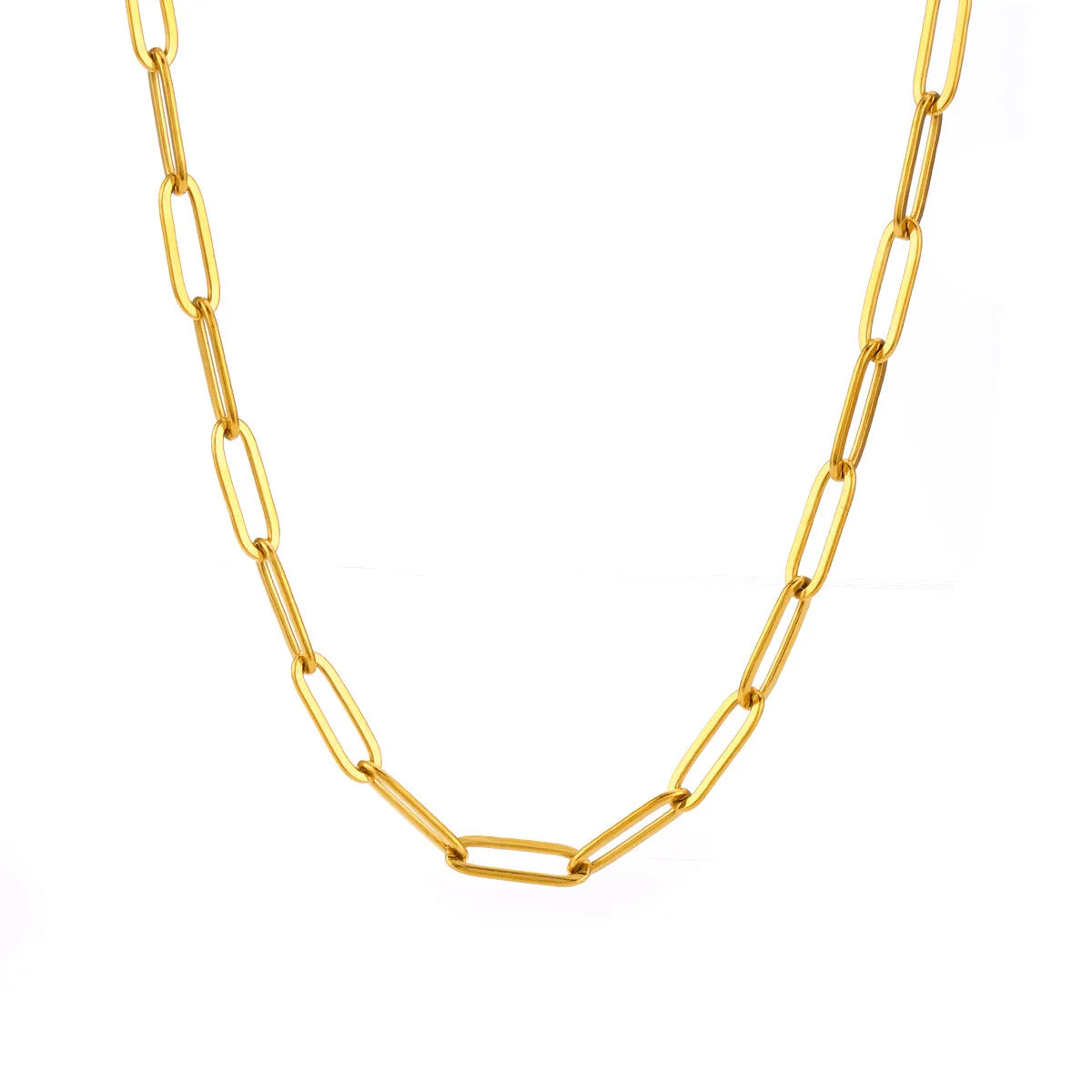 Minimalist Gold Chain Necklace & Chunky Paperclip Bracelet – Waterproof Stainless Steel Jewelry Gift
